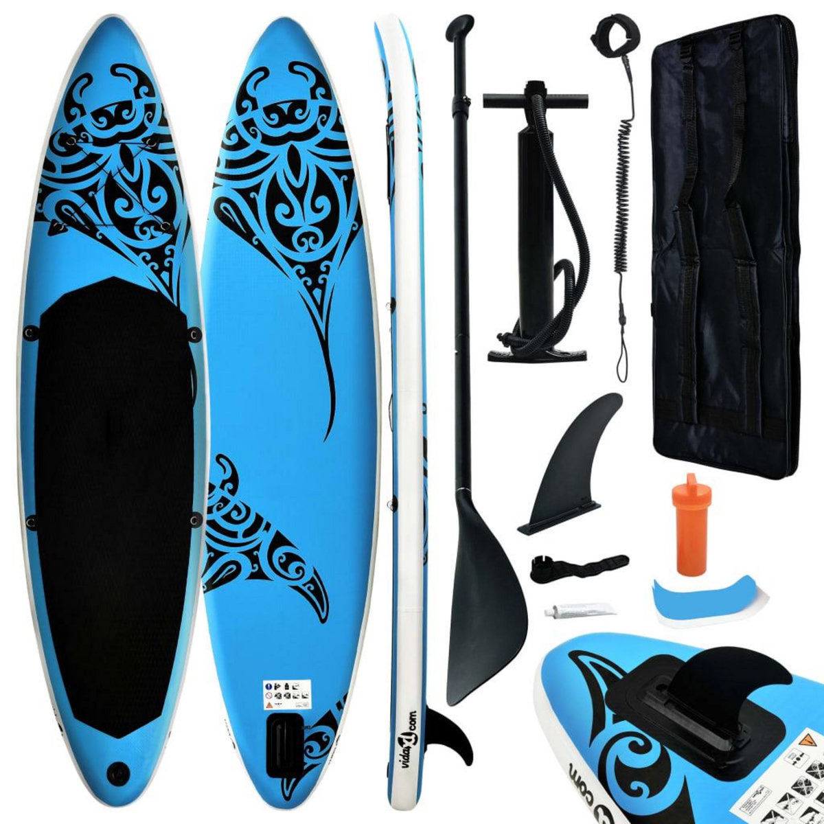 VIDAXL Ensemble de planche SUP gonflable 366x76x15 cm bleu