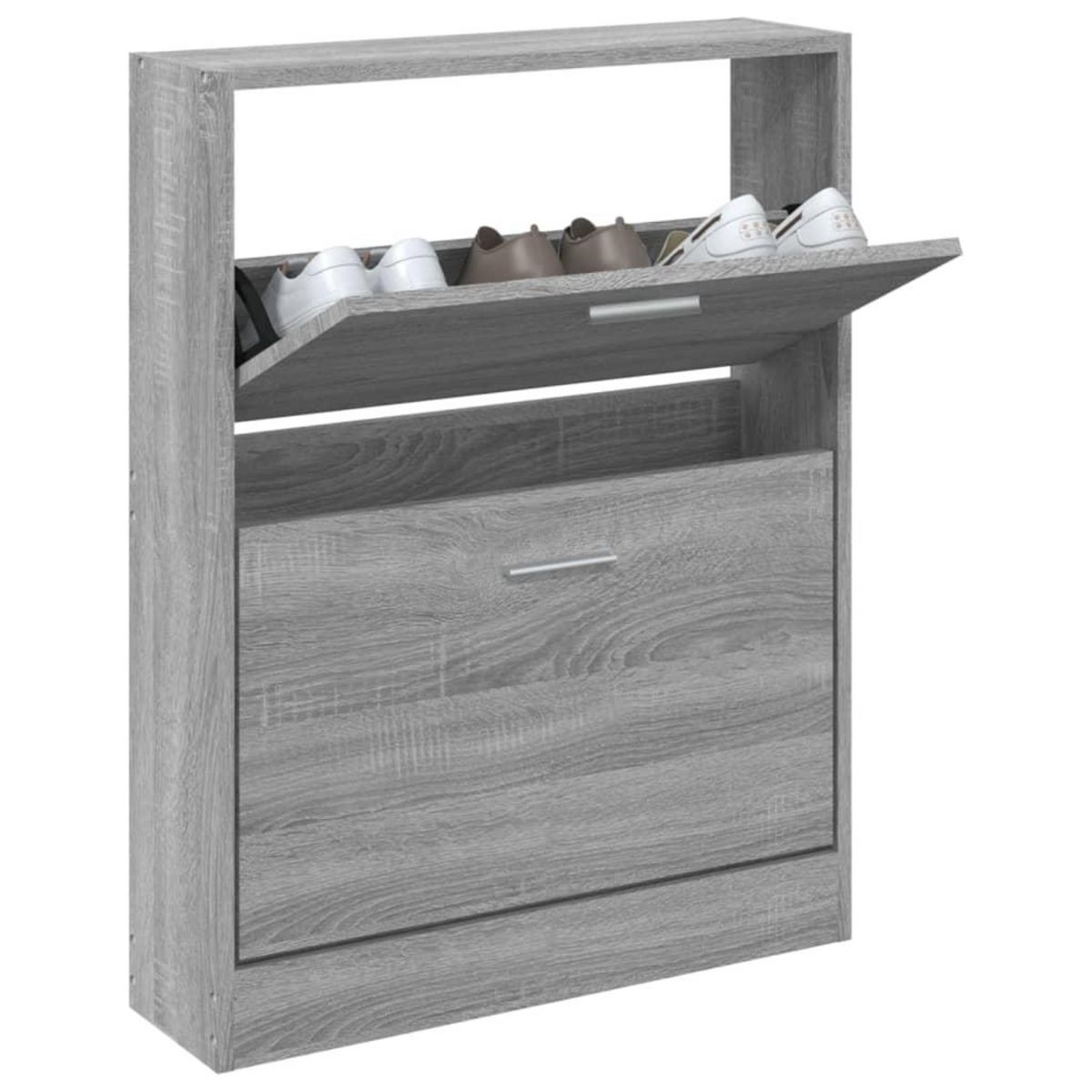VIDAXL Armoire a chaussures Sonoma gris 59x17x81 cm Bois d'ingenierie