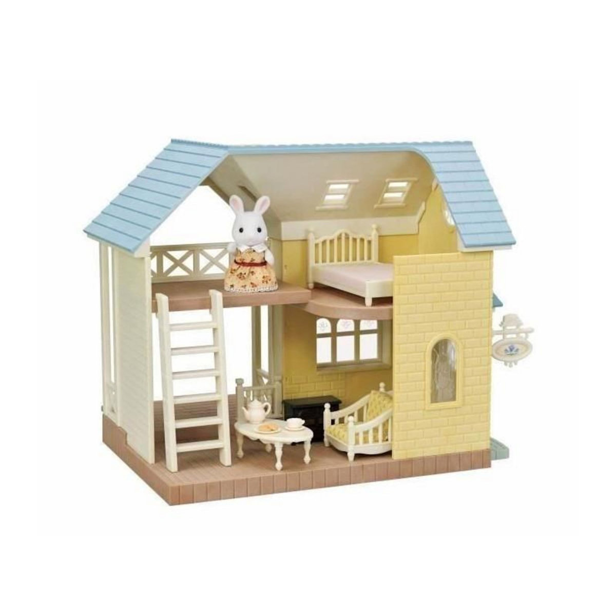 Sylvanian Families Coffret Le cottage au toit bleu - SYLVANIAN FAMILIES - 5671 - Pour Enfant de 5 ans et plus - Mobilier inclus