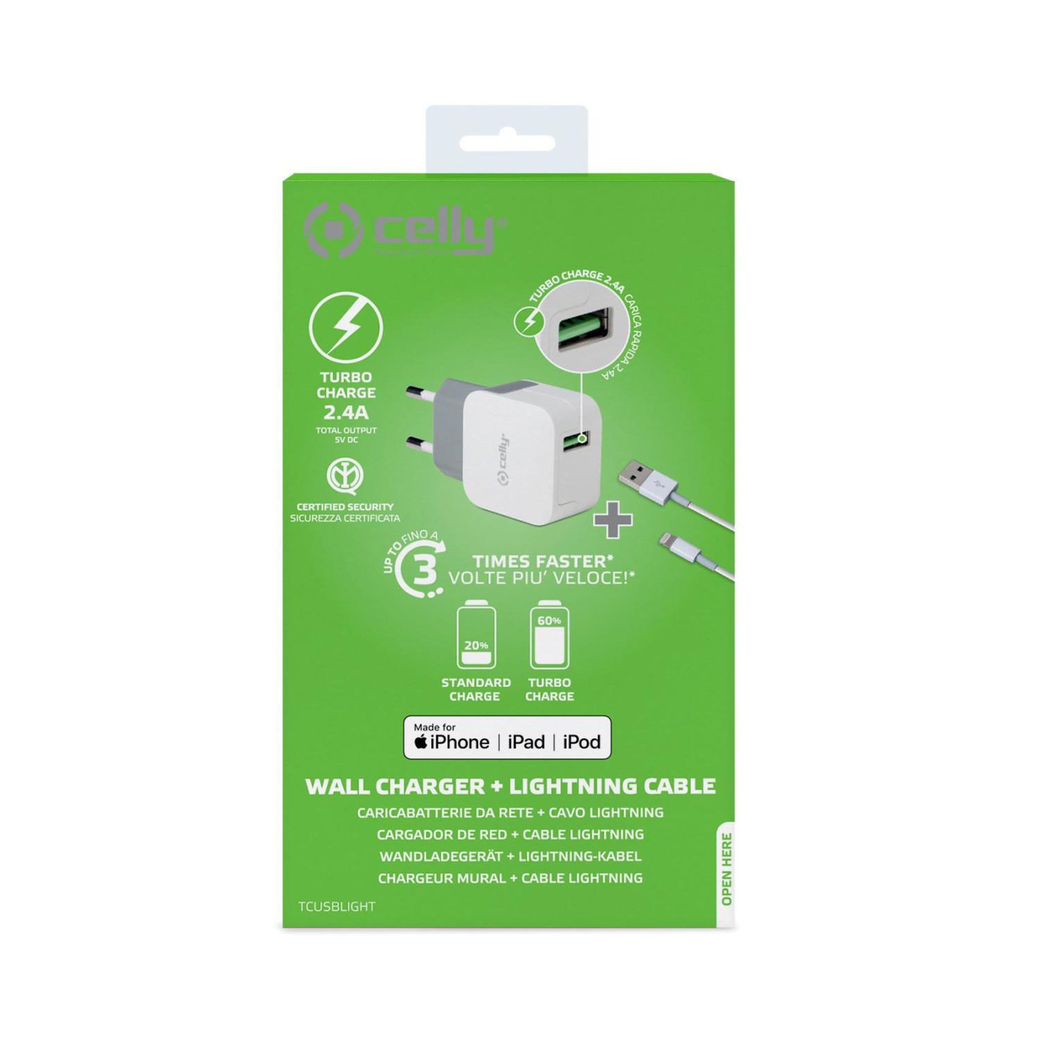 Voir la diapositive 3 : CELLY Celly tcusblight chargeur d'appareils mobiles blanc intérieure