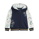 Petit Béguin Sweat à capuche zippé bébé en molleton Belle de Nuit. Coloris disponibles : Bleu