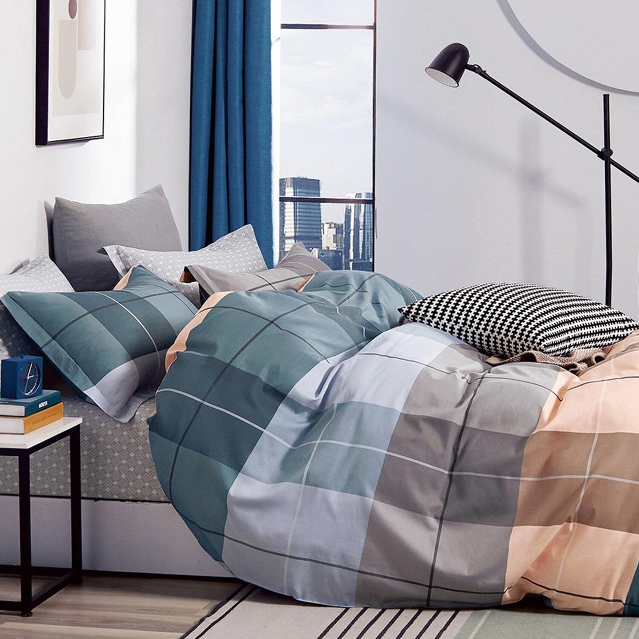 Voir la diapositive 1 : Home collection Parure housse de couette 100 % percale de coton 80 fils Urban