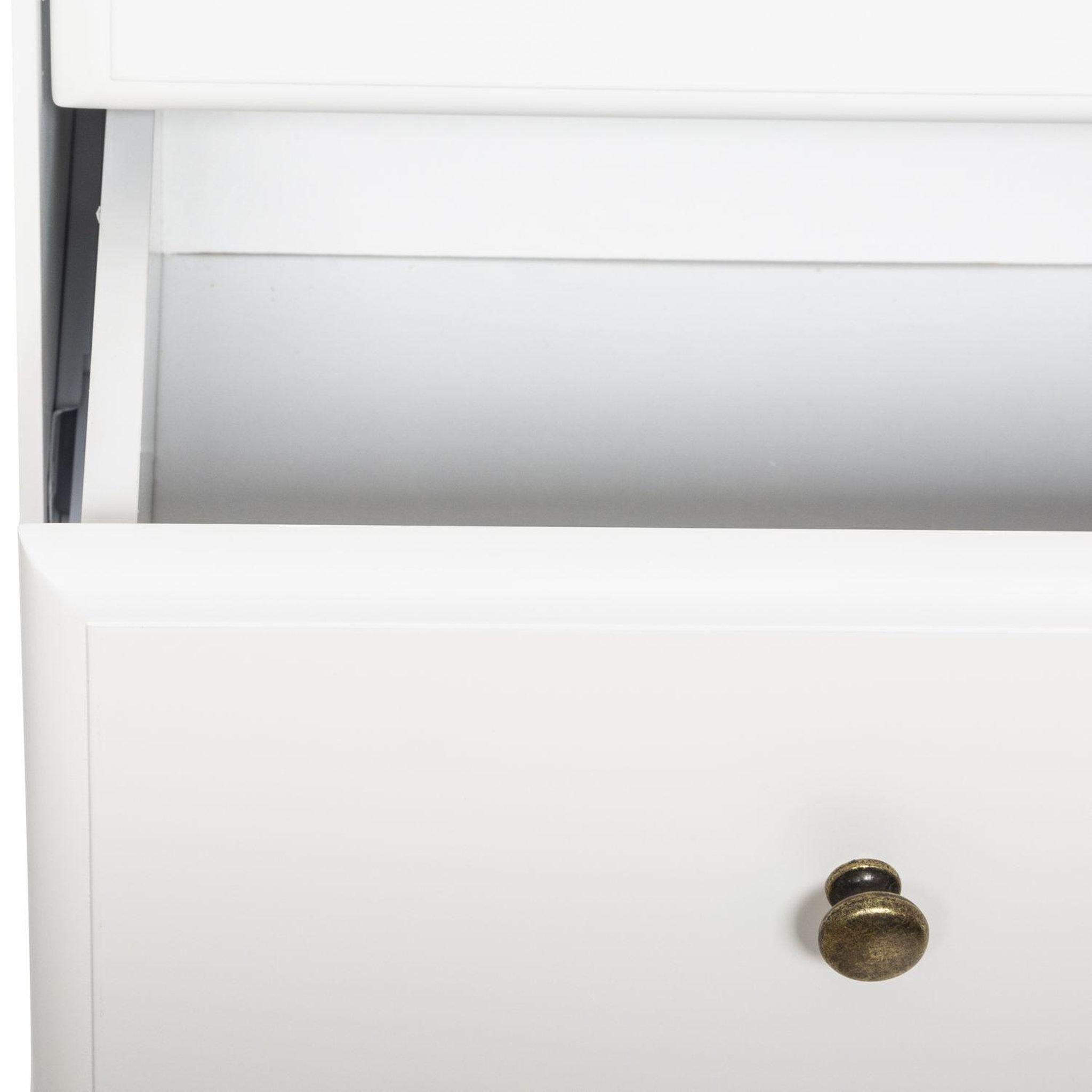 Voir la diapositive 3 : ATMOSPHERA Table de chevet effet bois solen - l. 45 x h. 60 cm - blanc
