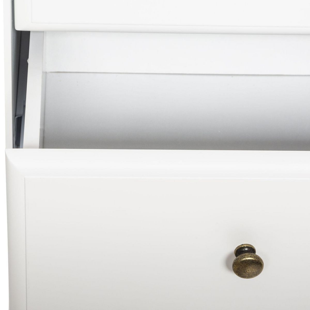 ATMOSPHERA Table de chevet effet bois Solen - L. 45 x H. 60 cm - Blanc