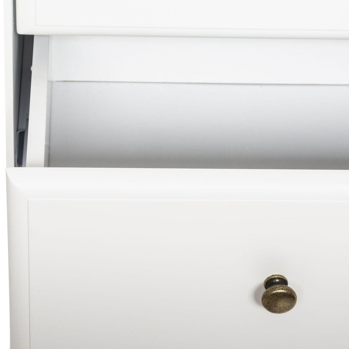 ATMOSPHERA Table de chevet effet bois Solen - L. 45 x H. 60 cm - Blanc