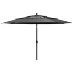 VIDAXL Parasol de jardin a 3 niveaux avec mat en aluminium anthracite