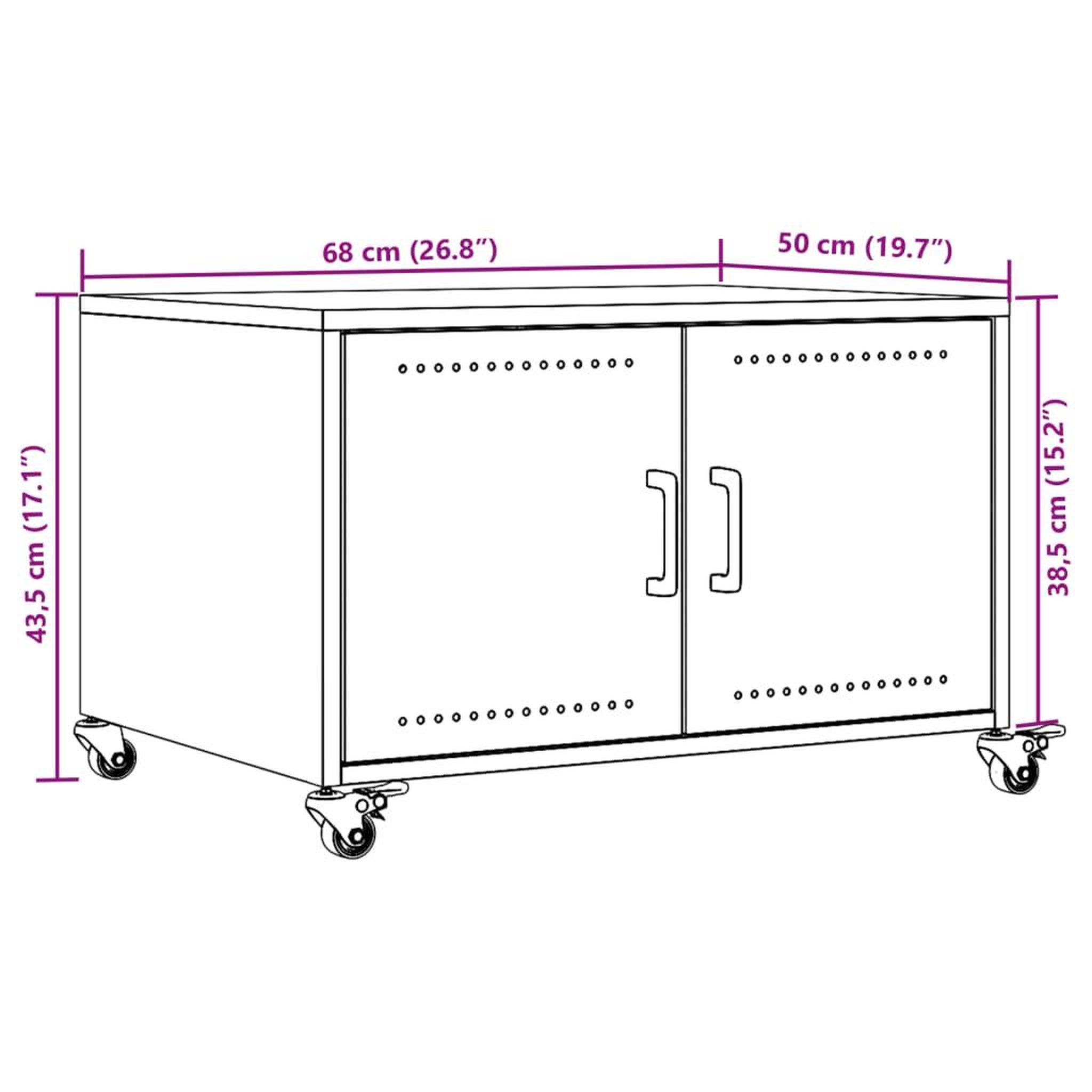 Voir la diapositive 6 : VIDAXL Table basse blanc 68x50x43,5 cm acier
