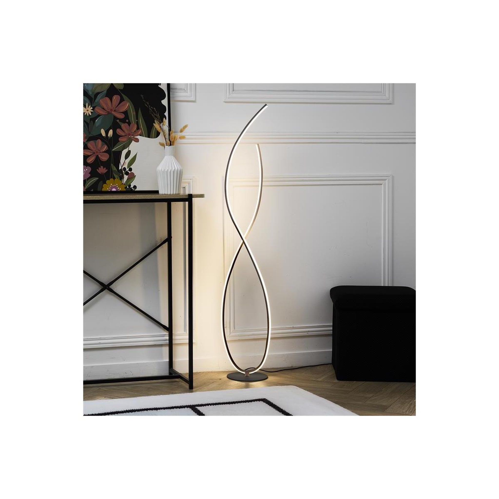 Voir la diapositive 5 : The Home Deco Factory Luminaire LED Design  Spirale  120cm Noir