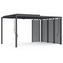 Voir la diapositive 1 : ID MARKET Pergola bioclimatique lames orientables acier 3x4 M avec persiennes horizontales gris anthracite