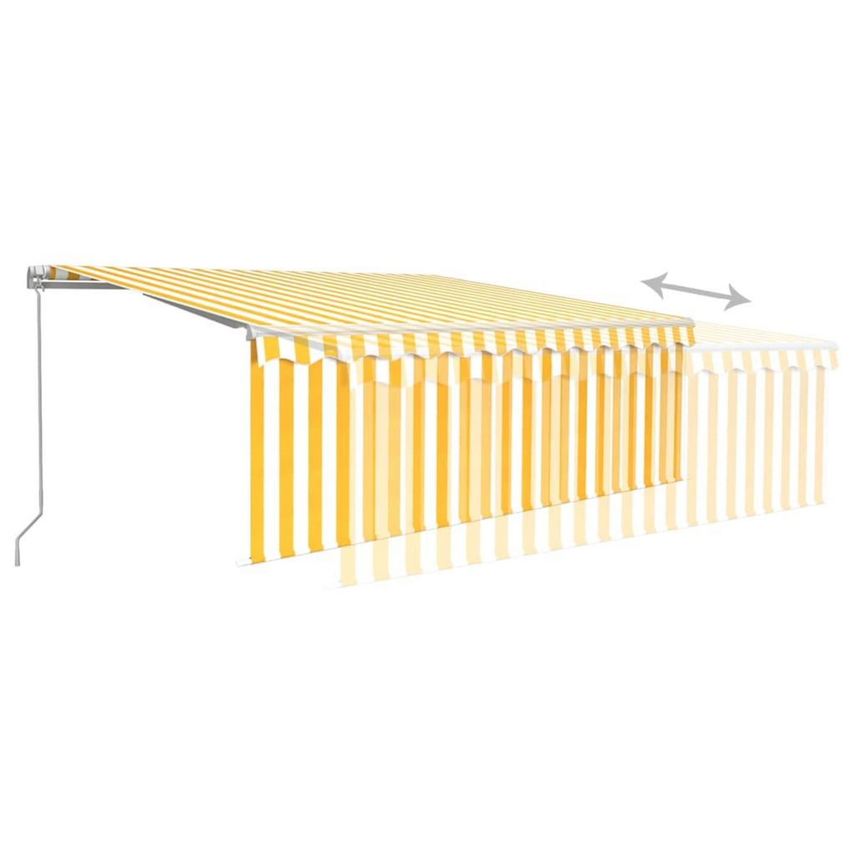 VIDAXL Auvent manuel retractable avec store et LED 4x3m Jaune et blanc