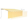 Voir la diapositive 4 : VIDAXL Auvent manuel retractable avec store et LED 4x3m Jaune et blanc