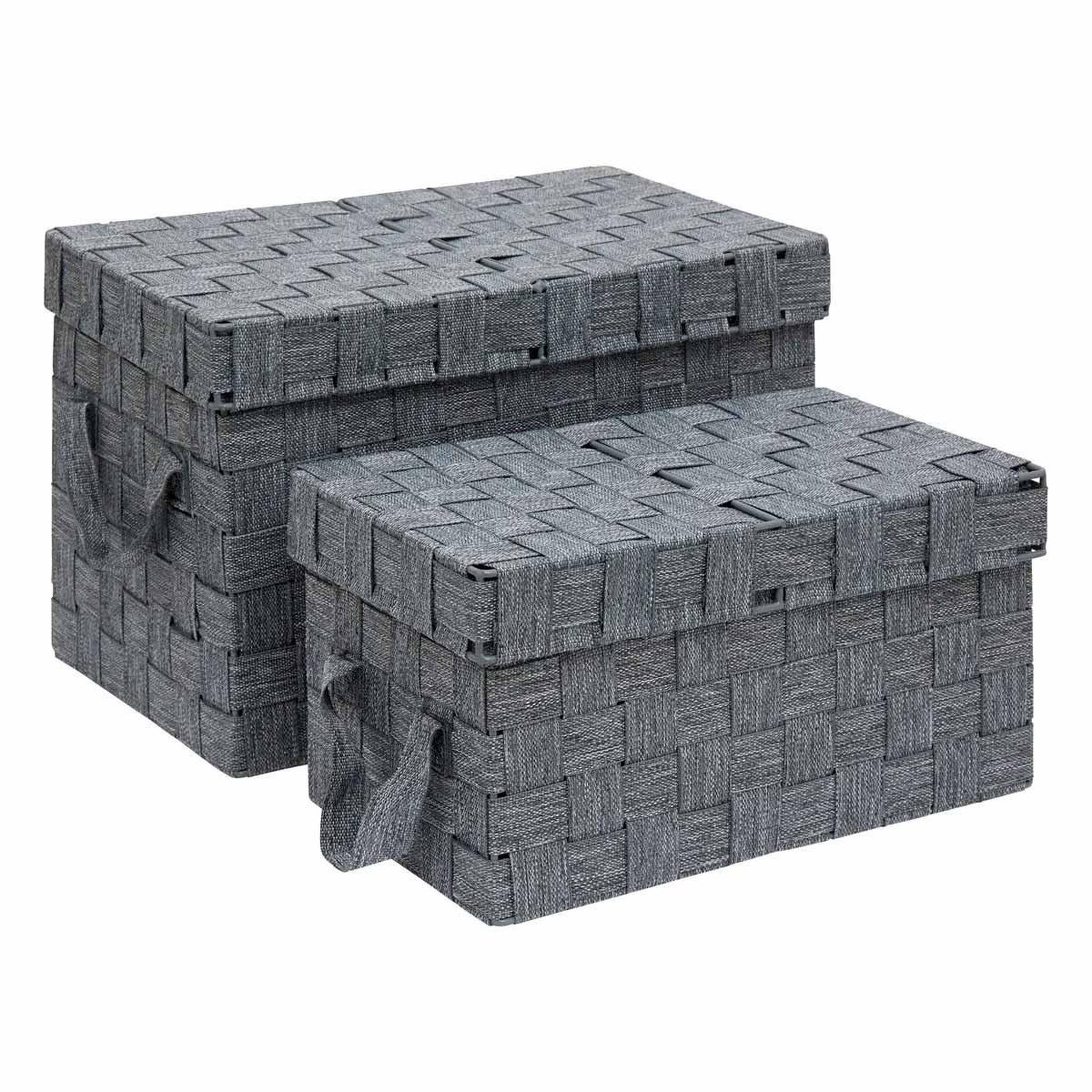 FIVE Lot de 2 boîtes de rangement  lise  35cm gris
