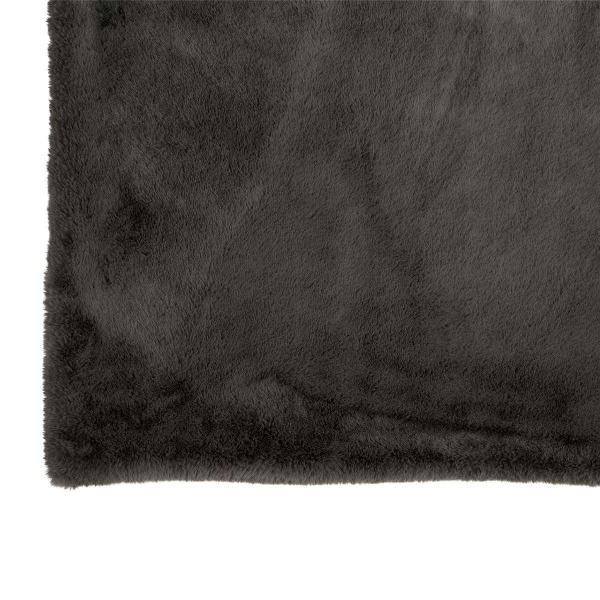 Voir la diapositive 3 : J-LINE Plaid imitation fourrure  cutie  130x180cm gris foncé