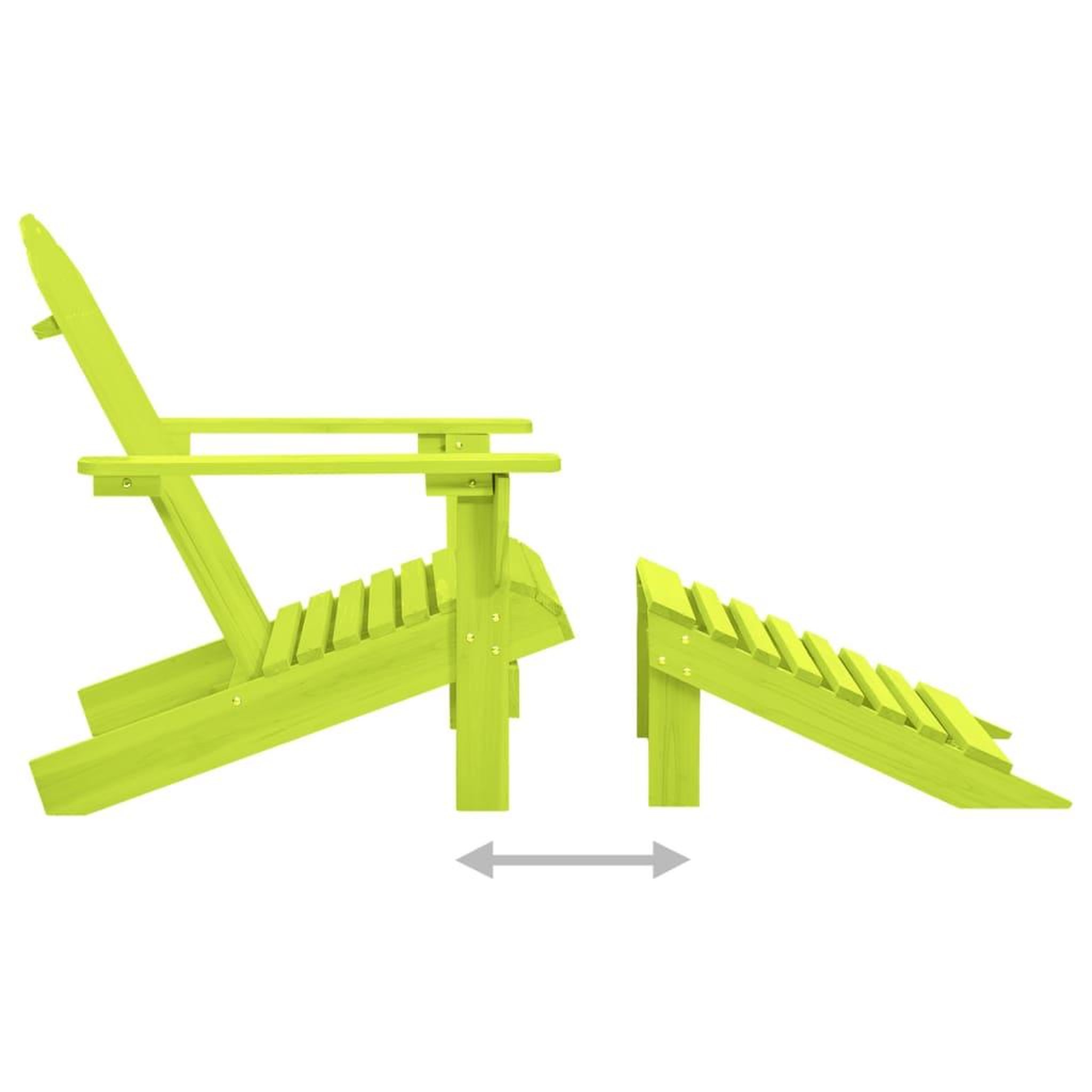 Voir la diapositive 5 : VIDAXL Chaise de jardin Adirondack avec pouf bois de sapin solide vert