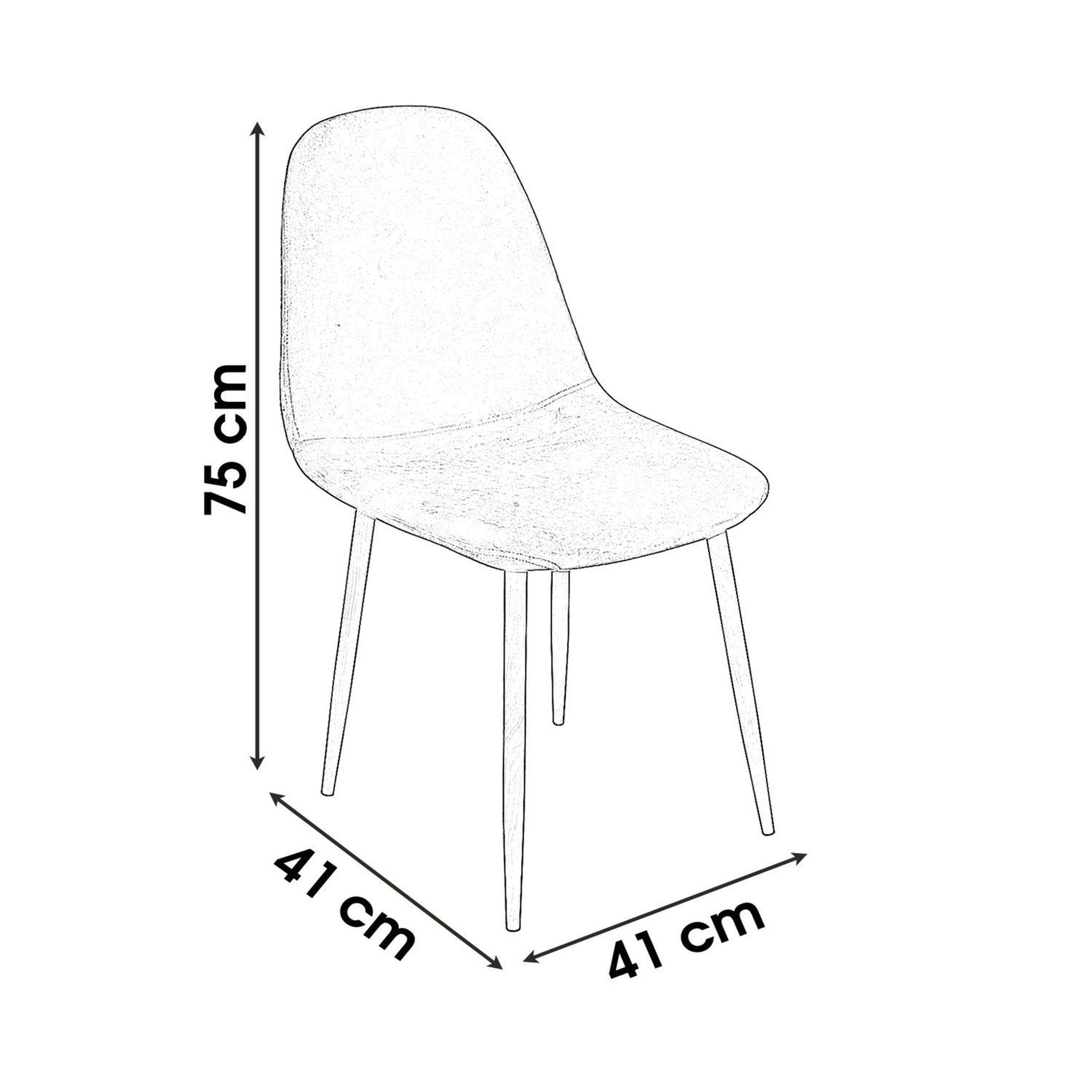 Voir la diapositive 2 : TOILINUX Lot de 4 chaises de table design velours inoui