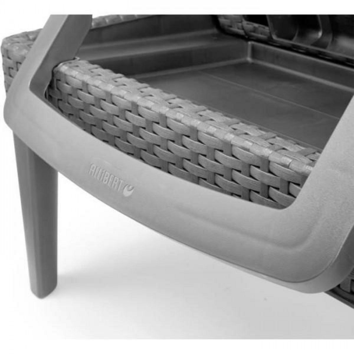 ALLIBERT by KETER Transat Bain de soleil - Allibert by KETER - Jaipur - en résine imitation rotin tressé - Gris