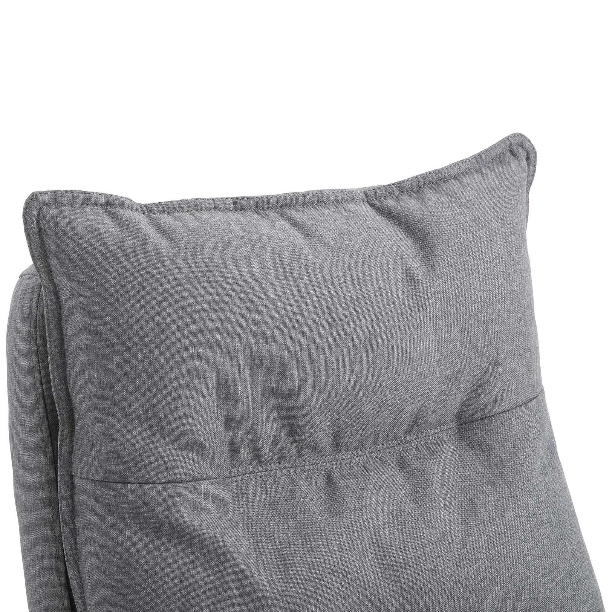 Voir la diapositive 5 : HOMCOM Fauteuil de bureau direction massant hauteur réglable dossier inclinable repose-pied intégré toile de lin gris chiné