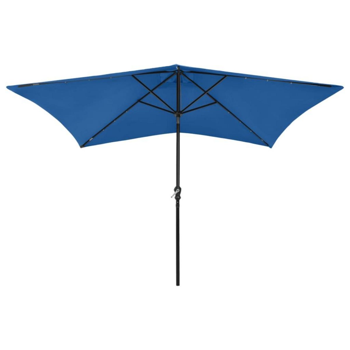 VIDAXL Parasol de jardin avec LED et mat en acier bleu azure 2x3 m