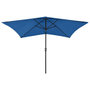 Voir la diapositive 2 : VIDAXL Parasol de jardin avec LED et mat en acier bleu azure 2x3 m