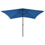 Voir la diapositive 2 : VIDAXL Parasol de jardin avec LED et mat en acier bleu azure 2x3 m