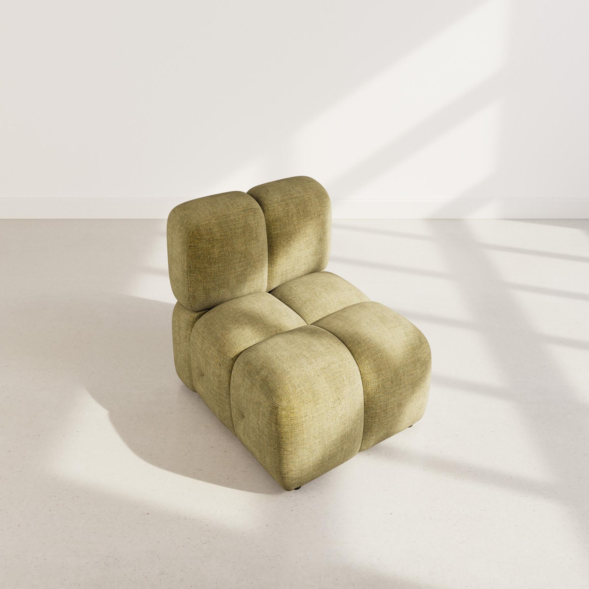 Voir la diapositive 3 : LISA DESIGN Grace - module d'assise en velours texturé