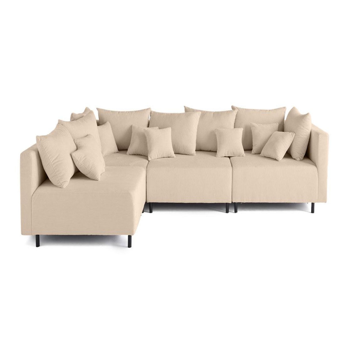 LISA DESIGN Edinburg - canapé modulable d'angle réversible 4 places - en velours côtelé