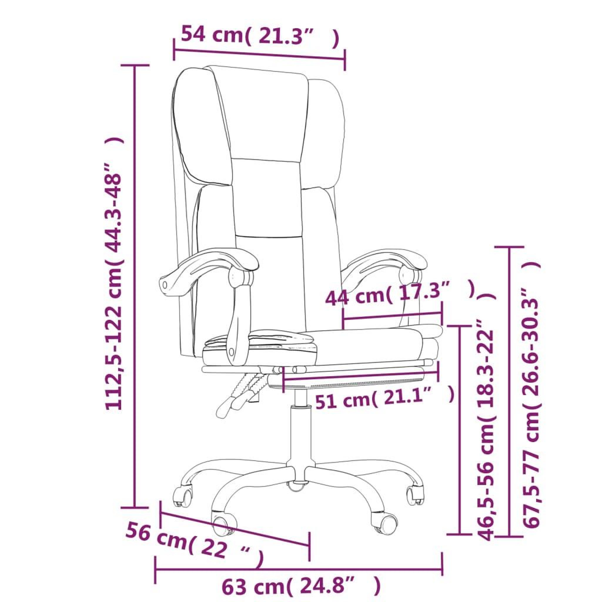 Voir la diapositive 6 : VIDAXL Fauteuil inclinable de bureau Gris fonce Tissu