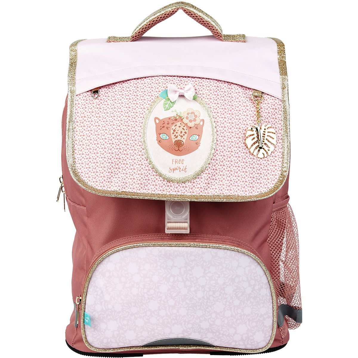 AUCHAN Sac à dos compartiments 38 cm rose Be Wild pas cher