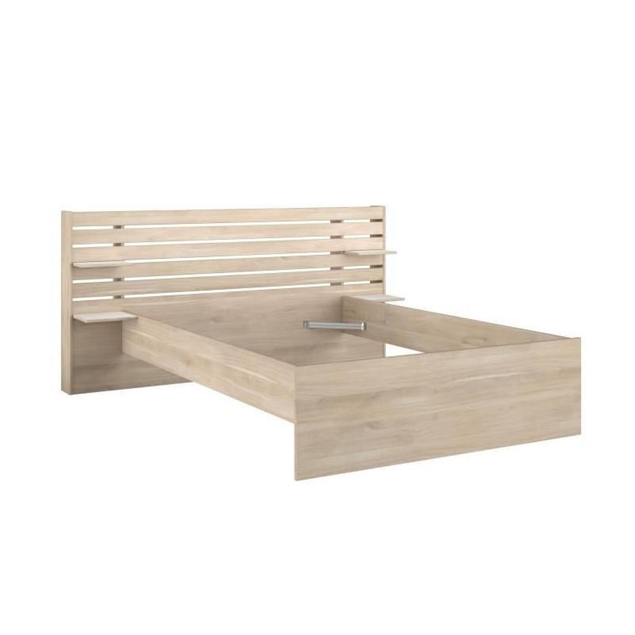 Voir la diapositive 5 : PARISOT Lit adulte ESCALE 140x190/200 cm - Tete de lit + 2 tiroirs - Décor chene du Japon - PARISOT