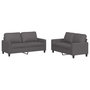 Voir la diapositive 2 : VIDAXL Ensemble de canapes 2 pcs avec coussins Gris Similicuir