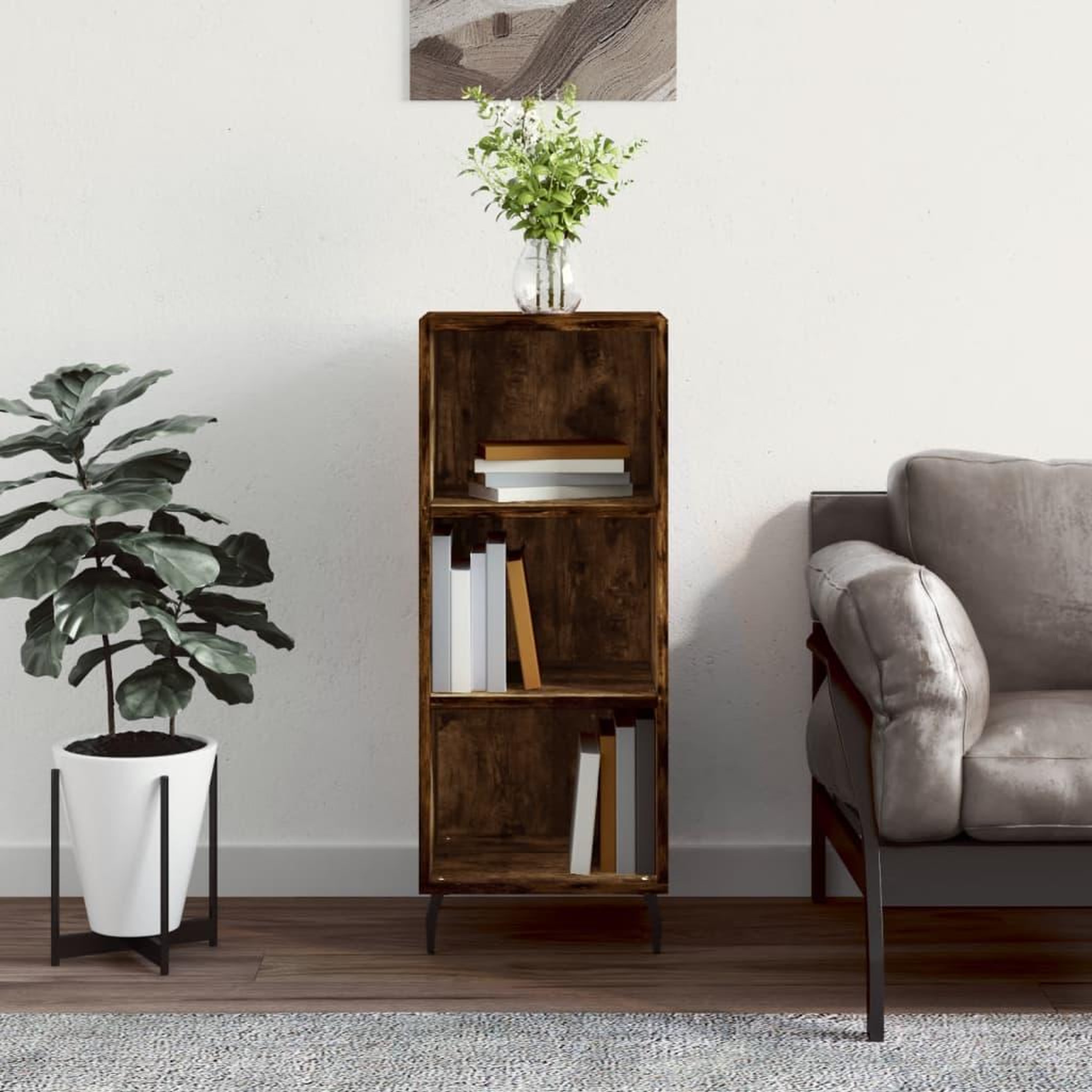 VIDAXL Buffet chene fume 34,5x32,5x90 cm bois d'ingenierie