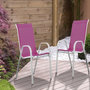 Voir la diapositive 2 : Habitat et Jardin Fauteuil jardin Textilène  Cordoba  - Phoenix - Rose - Lot de 2