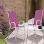 Voir la diapositive 2 : Habitat et Jardin Fauteuil jardin Textilène  Cordoba  - Phoenix - Rose - Lot de 2
