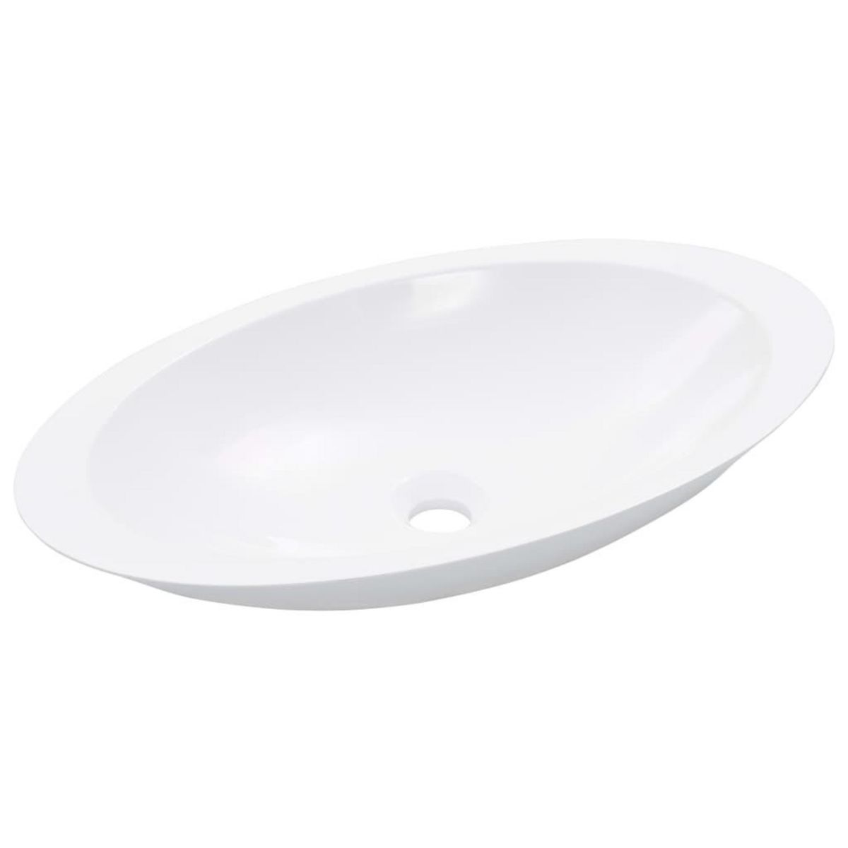 VIDAXL Lavabo 59,3x35,1x10,7 cm Fonte minerale/marbre Blanc