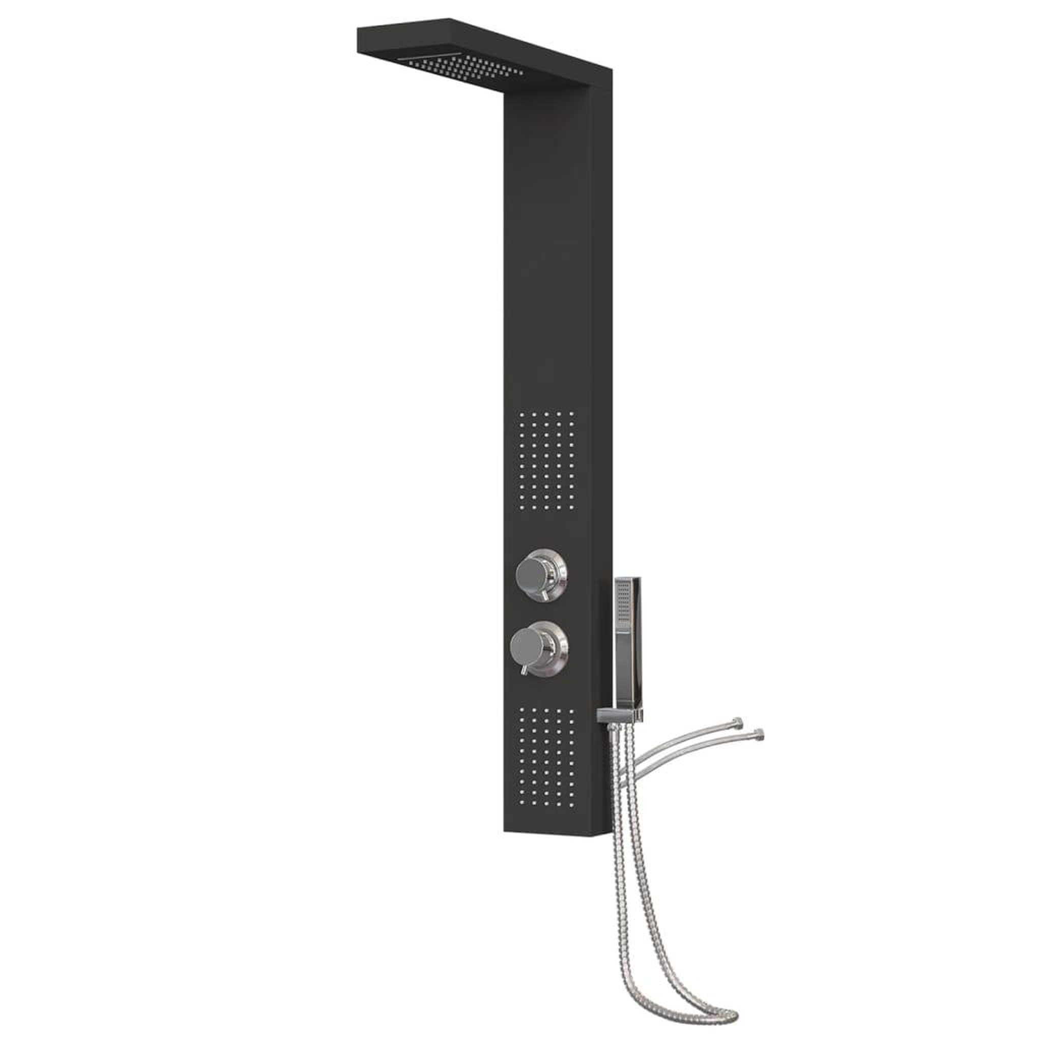 Voir la diapositive 3 : VIDAXL Systeme de panneau de douche Aluminium Noir