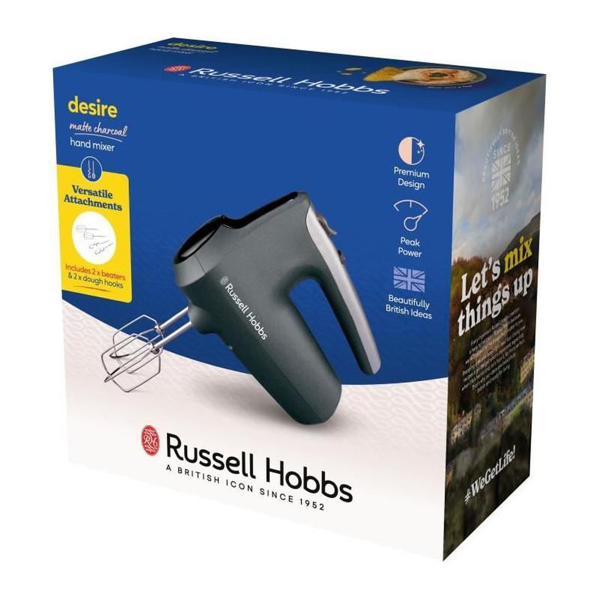 Voir la diapositive 4 : Russell Hobbs Batteur a main - RUSSEL HOBBS - Desire Matte Charcoal - 185 W - 5 vitesses - Noir