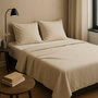 Voir la diapositive 2 : Home collection Drap plat 100% coton uni