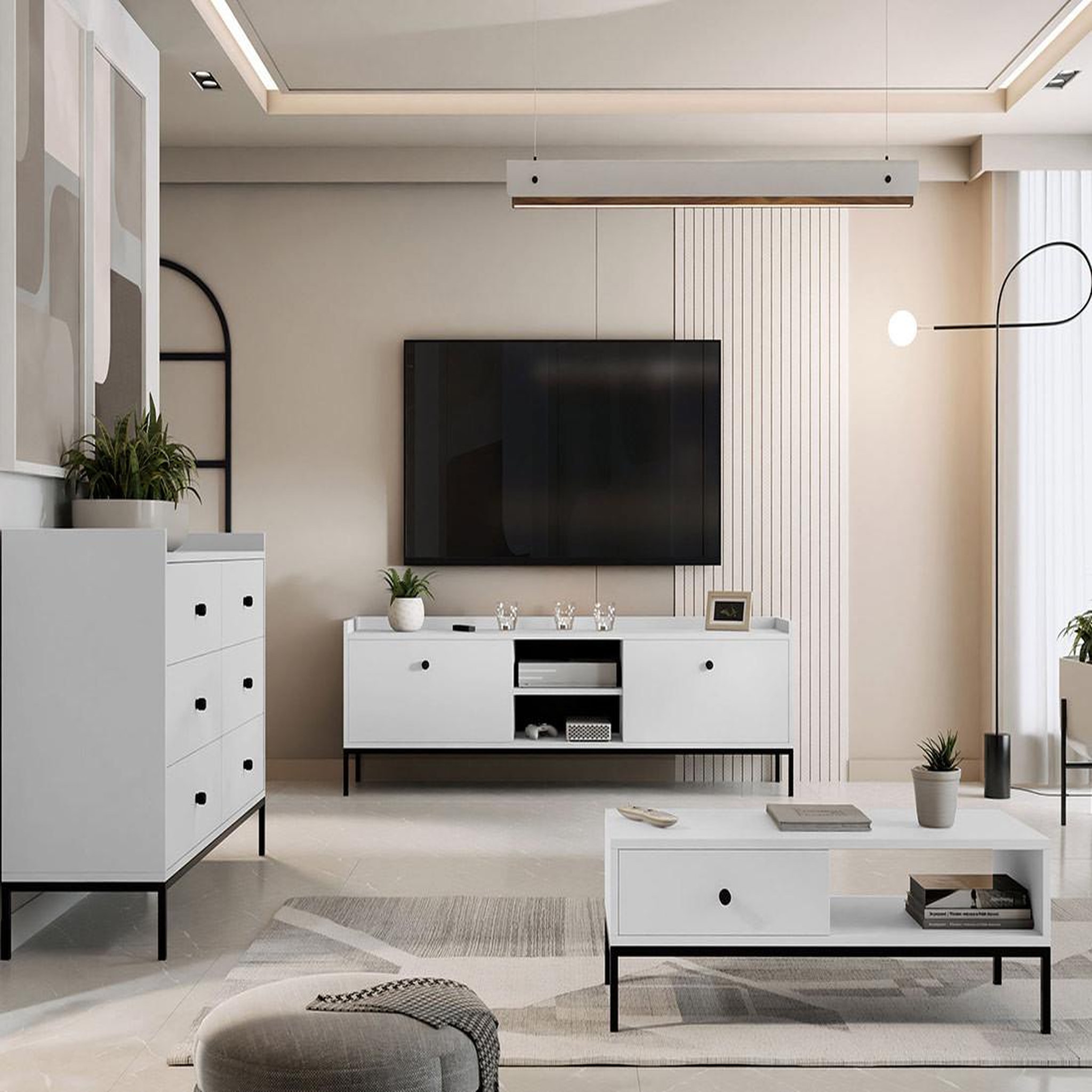 Voir la diapositive 5 : BEST MOBILIER Filipo - meuble tv - 180 cm
