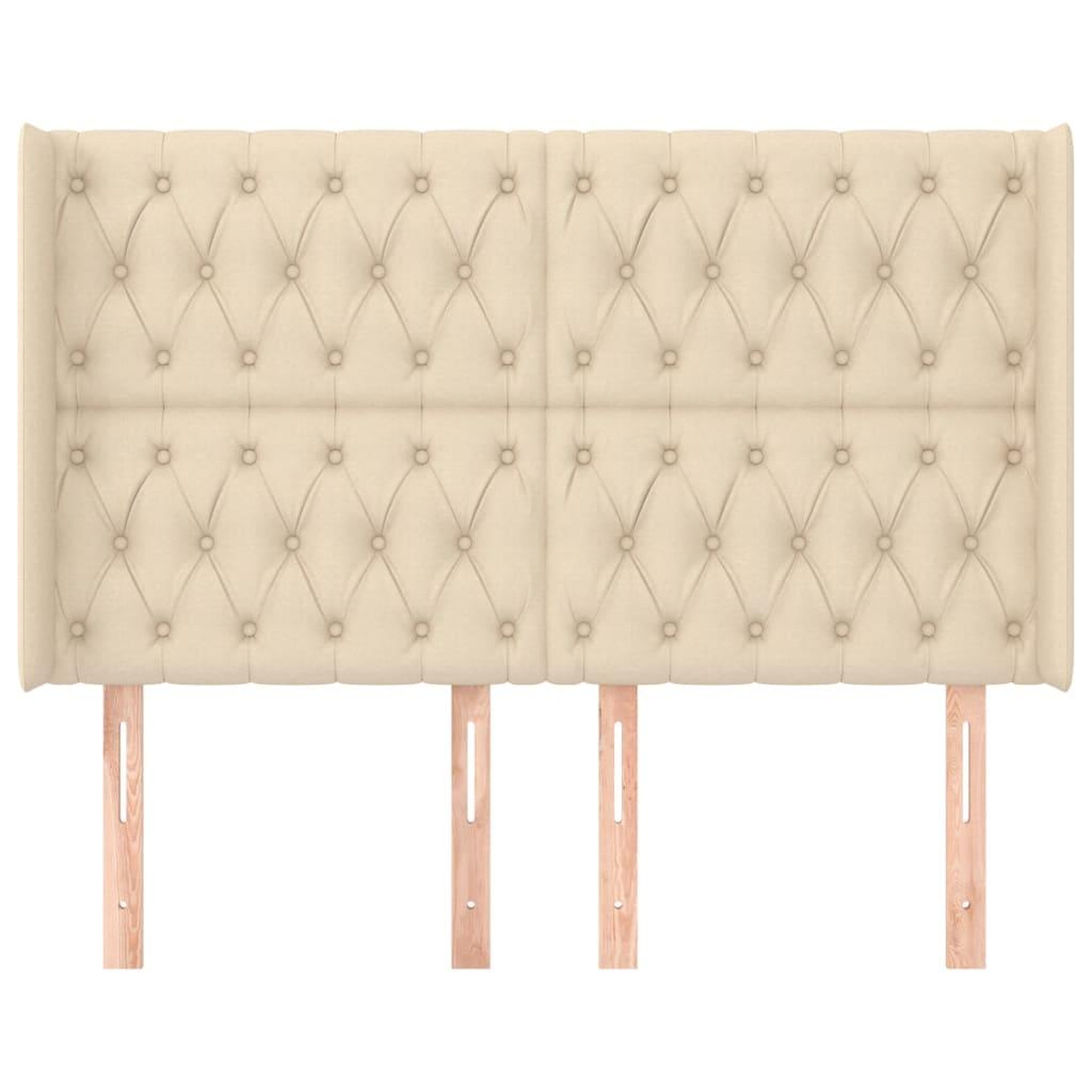 Voir la diapositive 3 : VIDAXL Tete de lit avec oreilles Creme 163x16x118/128 cm Tissu