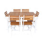 Voir la diapositive 6 : SWEEEK Table de jardin acacia avec coins arrondis, 6 chaises, 120 x 80 x 75 cm