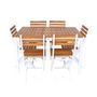 Voir la diapositive 6 : SWEEEK Table de jardin acacia avec coins arrondis, 6 chaises, 120 x 80 x 75 cm