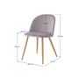 Voir la diapositive 4 : Rendez vous déco Lot de 2 chaises en velours bleu foncé et pieds en métal - Cozy