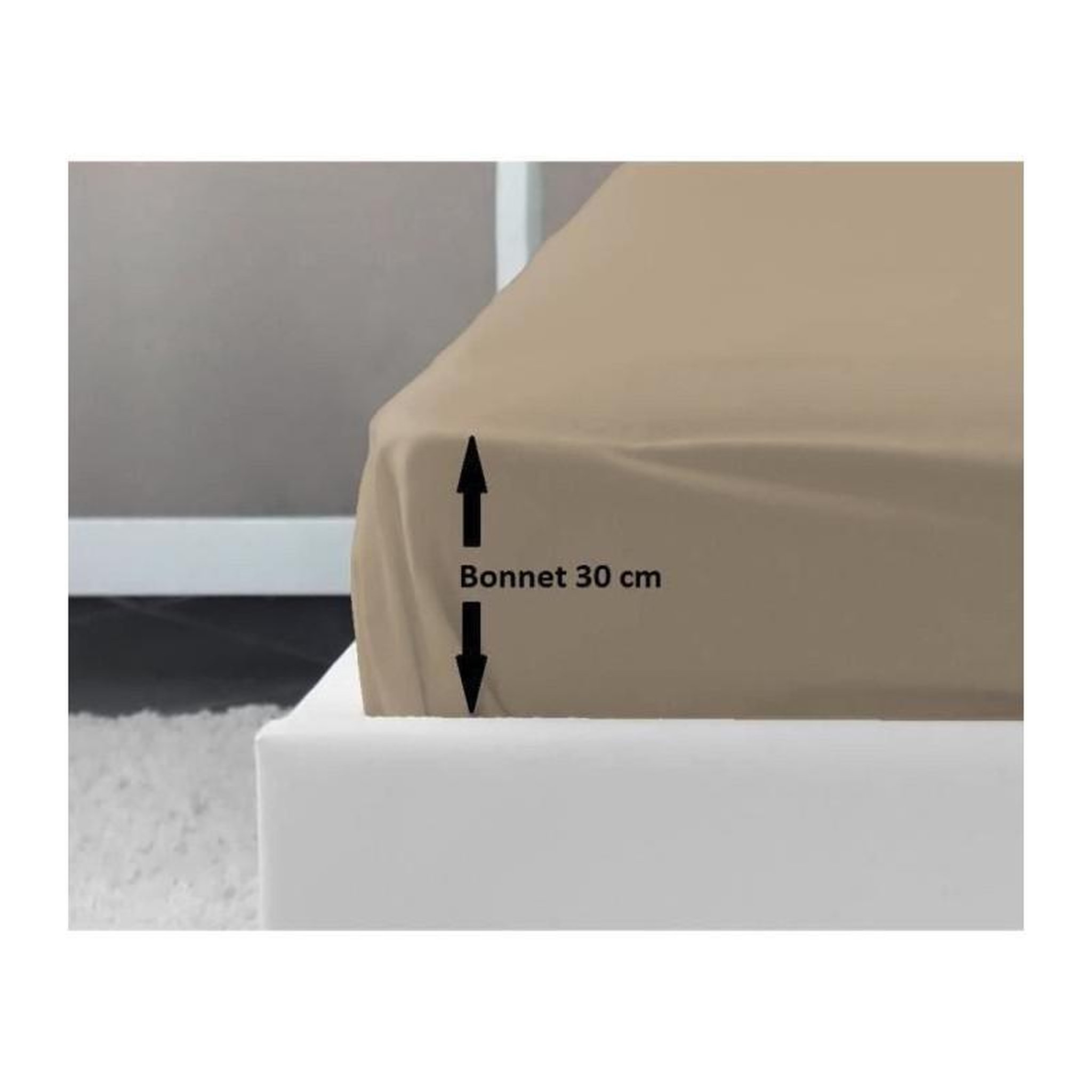 LOVELY HOME LOVELY HOME Drap Housse 100% coton 140x190x30 cm beige