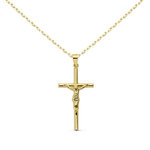 L'ATELIER D'AZUR Collier - Médaille Christ sur la Croix Or 18 Carats 750/000 Jaune - Chaine Dorée