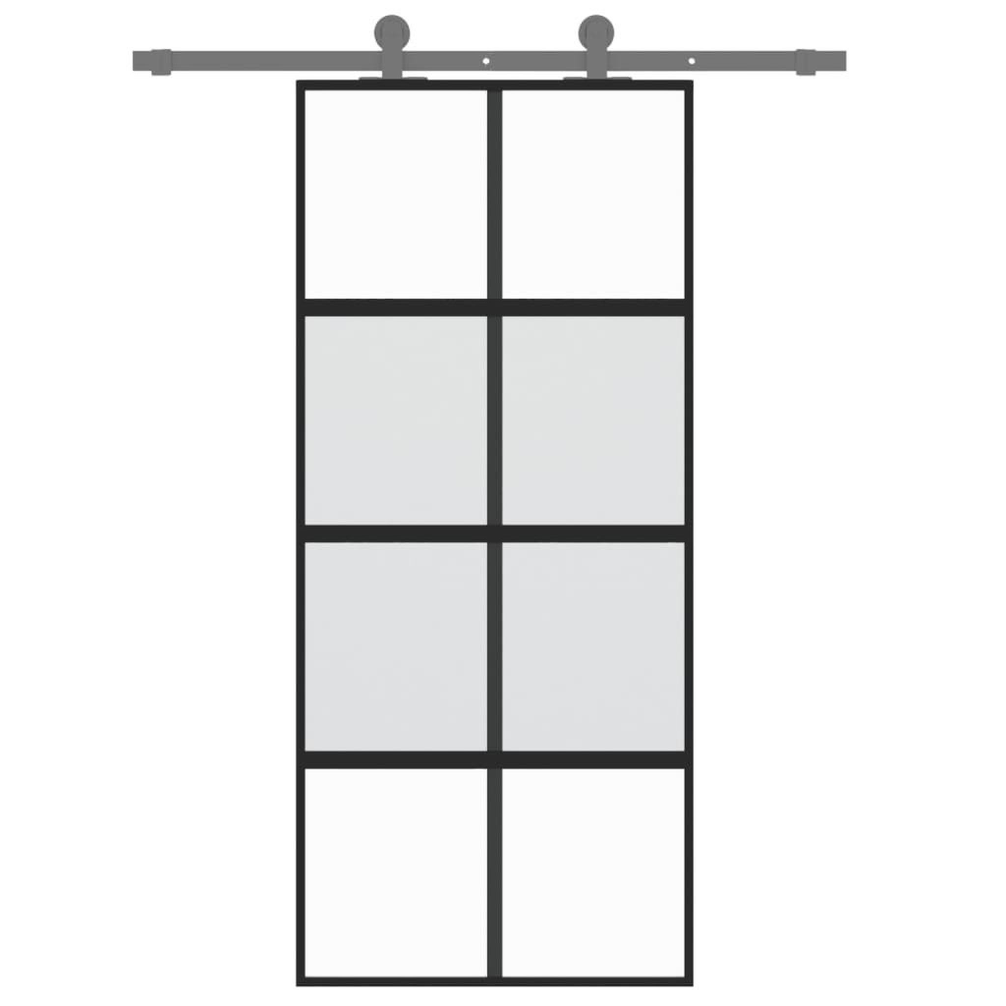 Voir la diapositive 3 : VIDAXL Porte coulissante noir 90x205 cm verre trempe aluminium