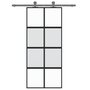 Voir la diapositive 3 : VIDAXL Porte coulissante noir 90x205 cm verre trempe aluminium