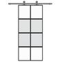 Voir la diapositive 3 : VIDAXL Porte coulissante noir 90x205 cm verre trempe aluminium