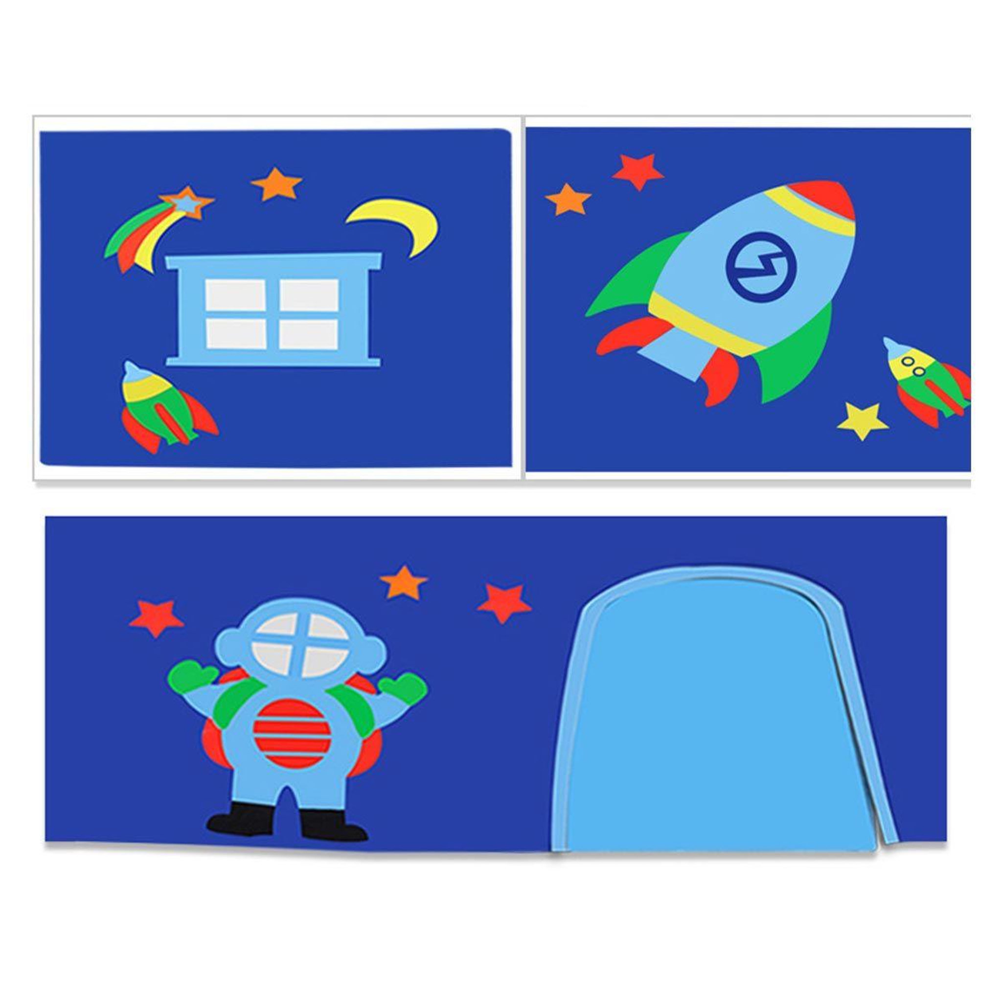 Voir la diapositive 3 : Paris Prix Pack - Lit Enfant Surélevé, Tente, 3 Pochettes & Tunnel  Pino Astronaute II  Naturel