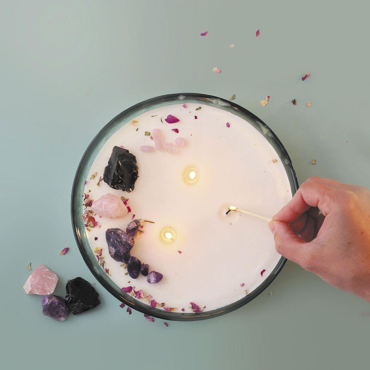 Graine créative Bougie lithothérapie à faire soi-même