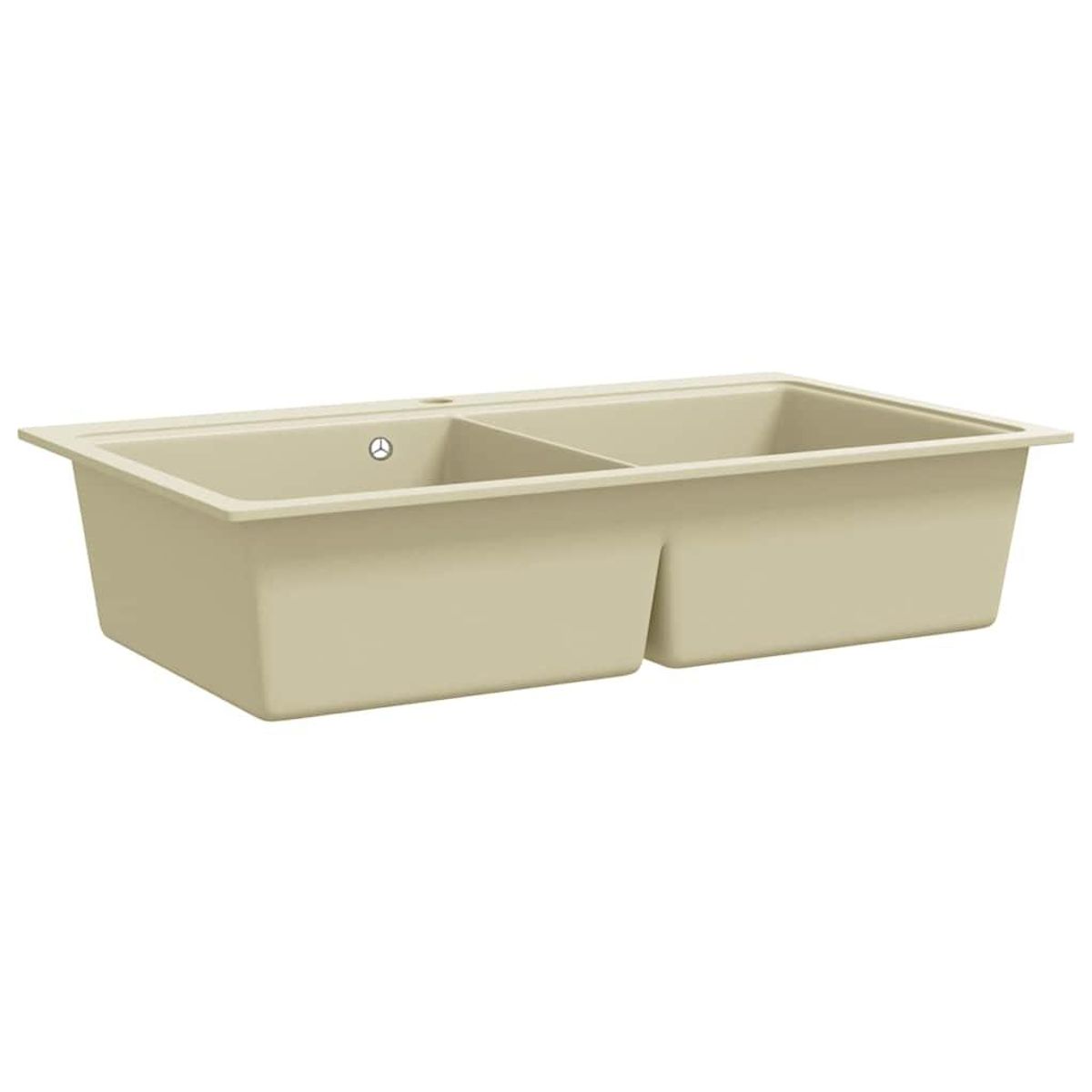 VIDAXL Evier de cuisine Granit Double lavabo Beige